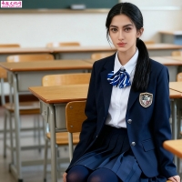 新学生制服配各色长筒袜［8P］